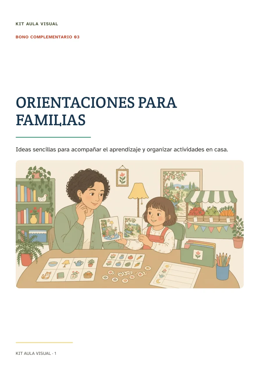 Portada de Orientaciones para Familias